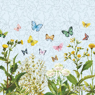 Бабочки и весенние цветы