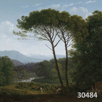 Хендрик Воогд-Итальянский пейзаж с соснами