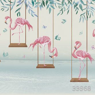 Фламинго на качелях